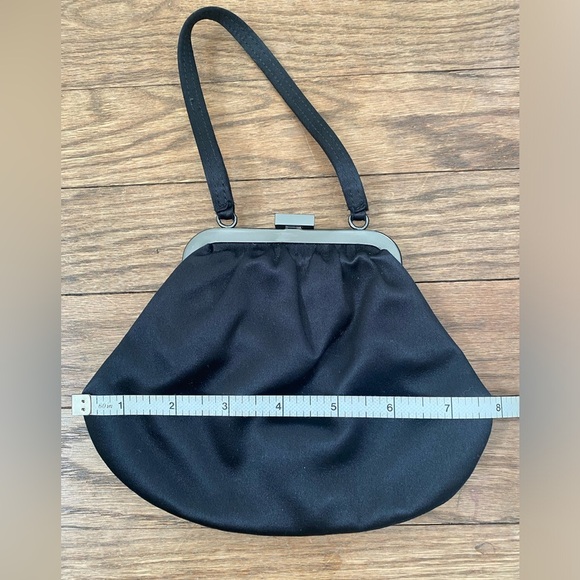 Vintage Saks Fifth Avenue black satin evening bag - Picture 6 of 6